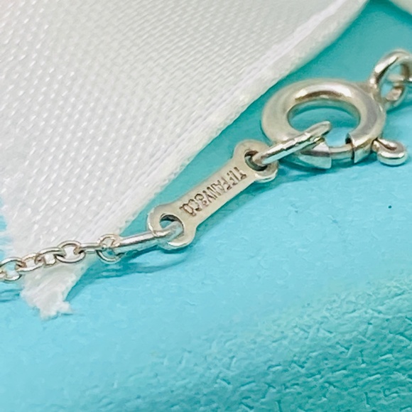 Tiffany & Co. Elsa Peretti 18mm Bean Necklace 925 silver 16” box - Picture 4 of 4